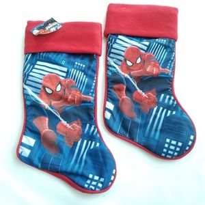new Lot of 2 Spider-Man Christmas Holiday Stockings